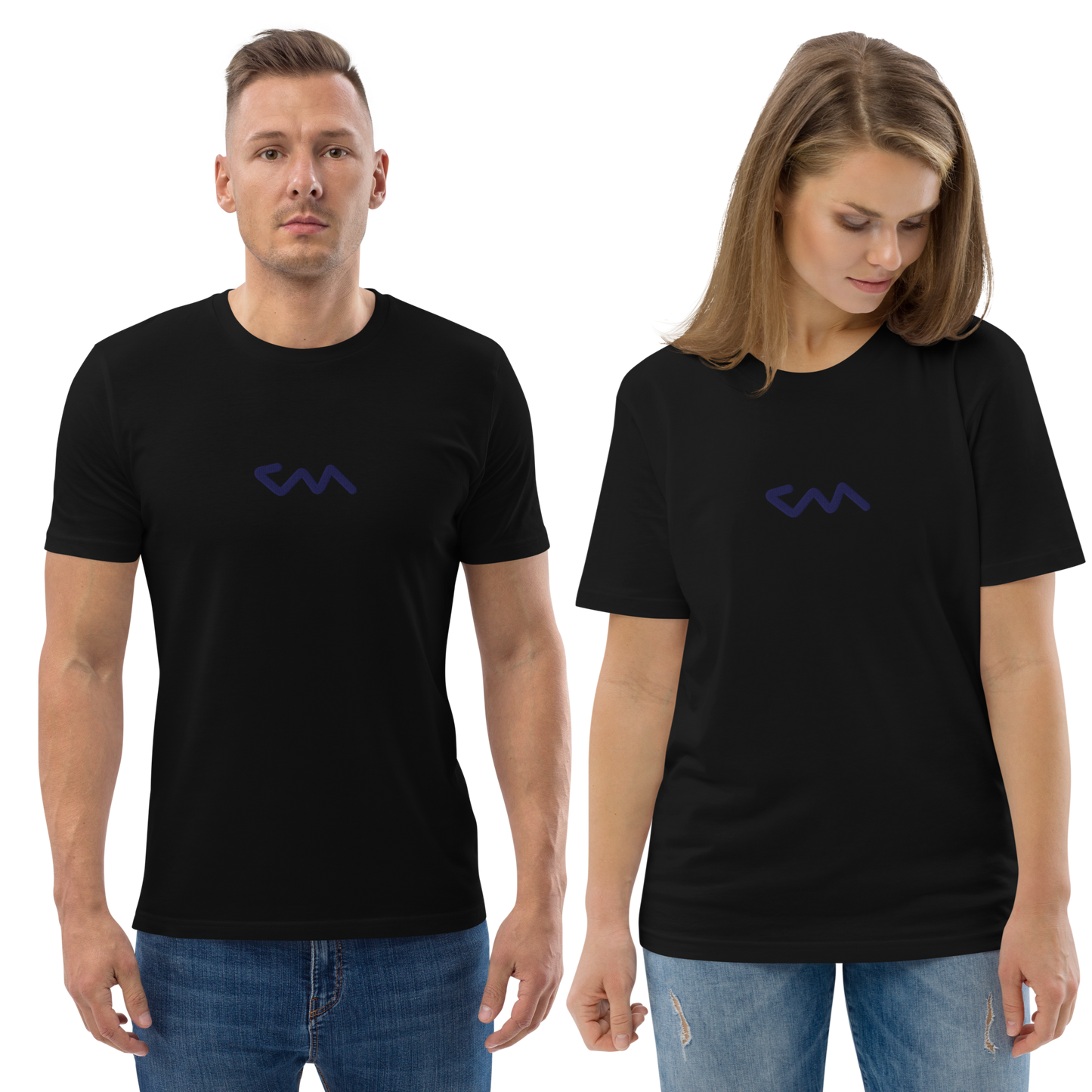 Unisex Organic Tee Navy Blue Blush