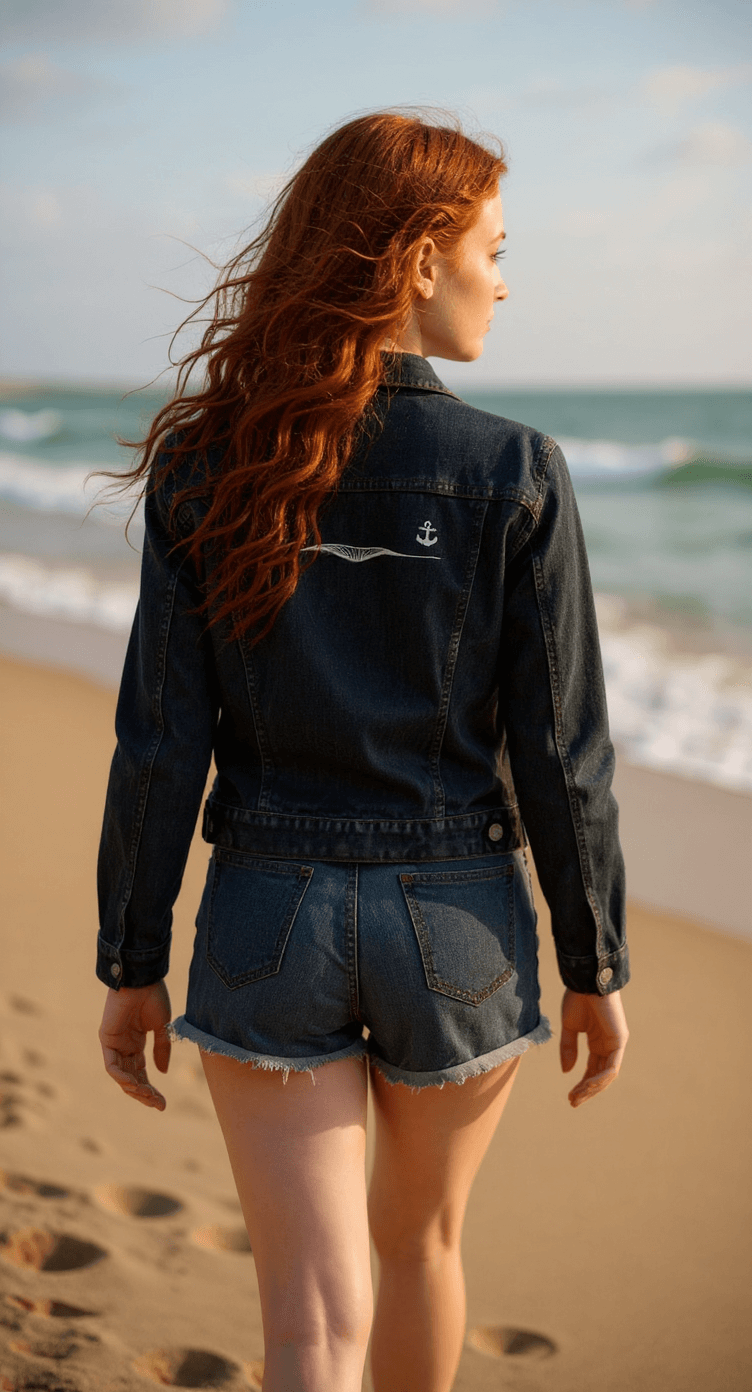 "Salty" - Unisex Black Denim Jacket