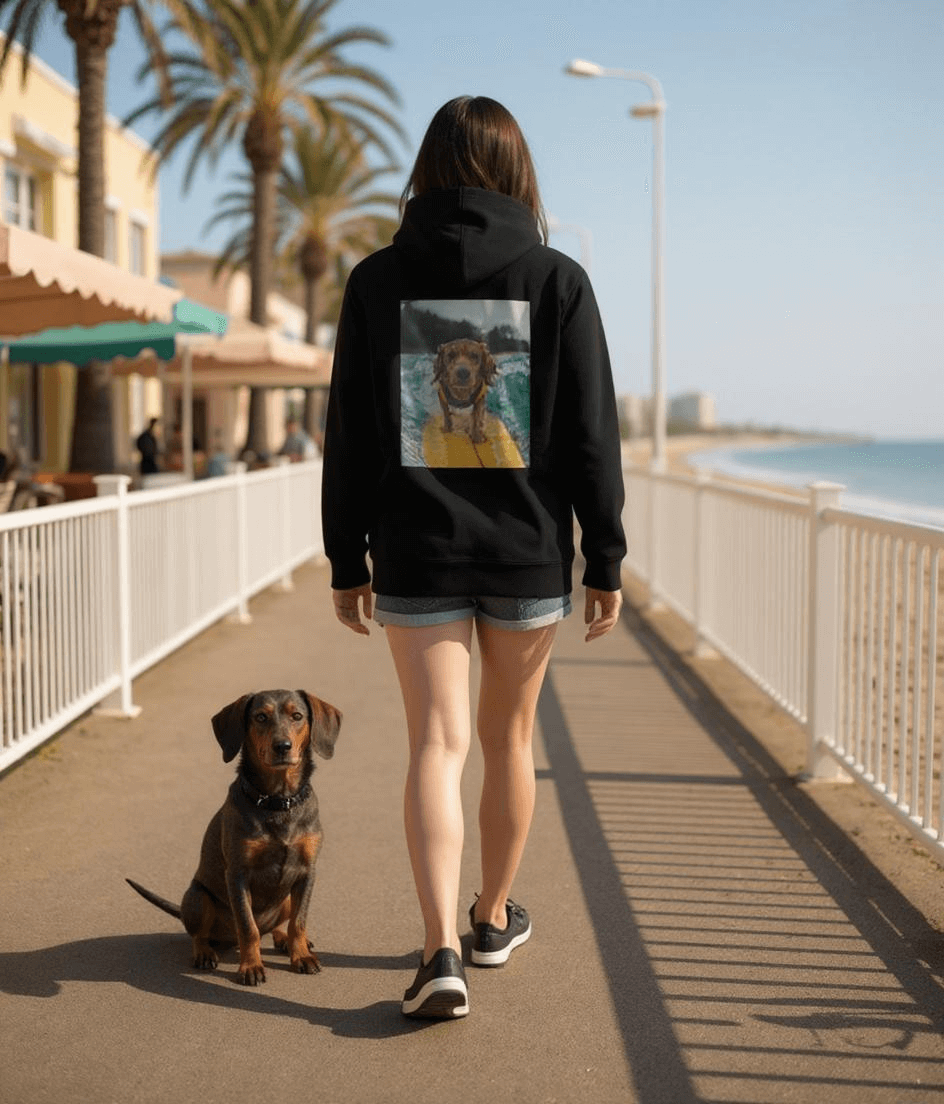 Unisex Organic Cotton Hoodie "Wiener Dog"